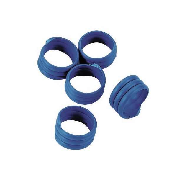 20x Spiralringe Ø 16mm, Blau, Fußringe, Markierungsringe für Hühner und Puten