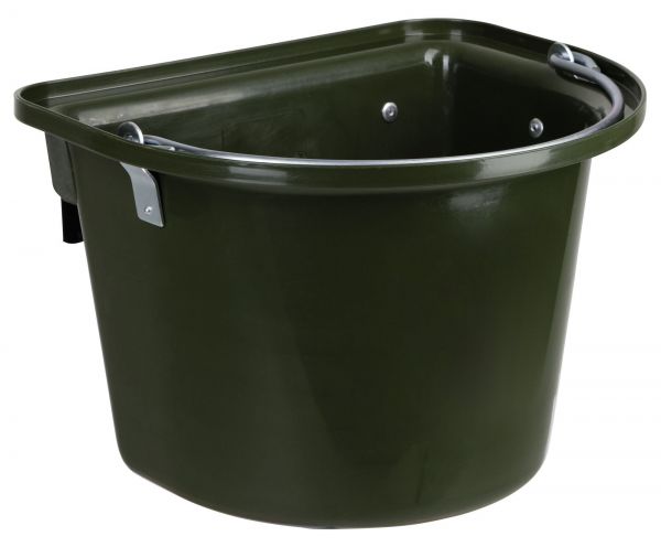 Futterkrippe 12 Liter, Grün, mit Aufhängehaken und Henkel, Futtertrog für Transporter und Turniere
