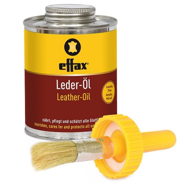 Effax® Leder-Öl 475ml mit Pinsel, Pflege und Schutz für alle Glattleder und Lederequipment