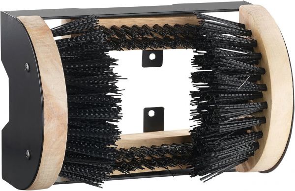 Schuhputzer mit Rundumbürste, Metall-/Holzrahmen, Maße 23 x 12 x 16 cm