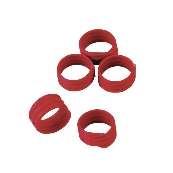 20x Spiralringe Ø 16mm, Rot, Fußringe, Markierungsringe für Hühner und Puten