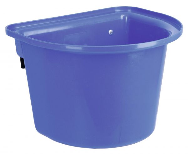 Futterkrippe 12 Liter, Blau, mit Aufhängehaken, Futtertrog für Transporter und Turniere
