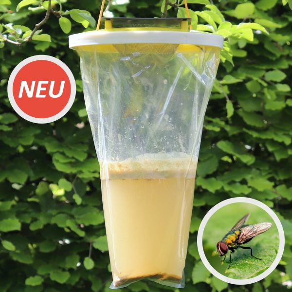 Sica Fliegenfalle 3 Liter - Mehrwegmodell - Fliegenfänger für den Außenbereich