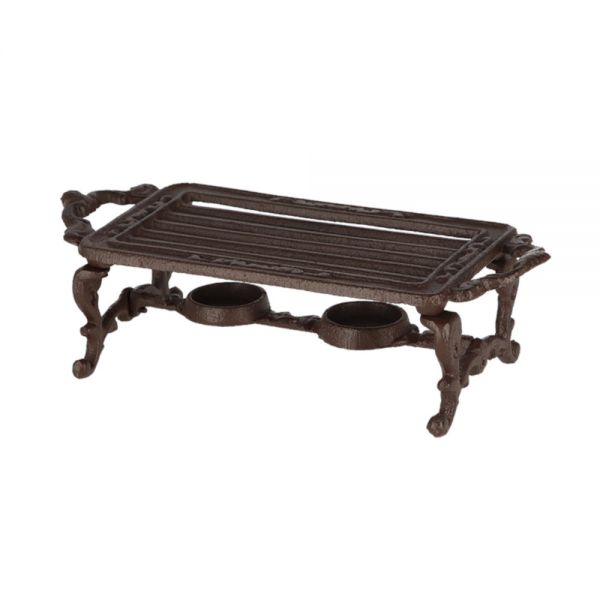 Esschert Design Warmhaltestövchen Gusseisen, 2-flammig, antik braun,