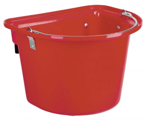 Futterkrippe 12 Liter, Rot, mit Aufhängehaken und Henkel, Futtertrog für Transporter und Turniere