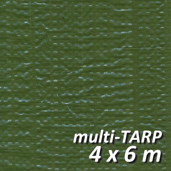 Lankotex® multi-TARP Standard 4x6m grün, Schutz- und Abdeckplane mit Aluminiumösen, HDPE / LDPE