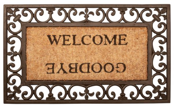 Esschert Design Fußmatte Welcome/Goodbye, 75x45cm, Gummi-Kokos, Türmatte, RB107